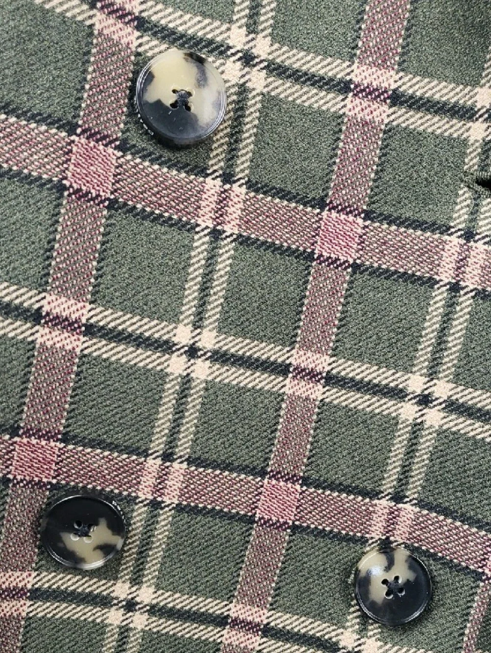 Aritzia Wilfred Wool-Blend Margaux Plaid Double Breasted Blazer in green Size 4 - Picture 3 of 8